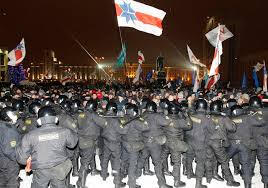 Special forces face down protestors after the 2010 election.